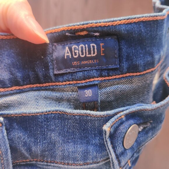 AGOLDE Jaden Distressed High Rise Frayed Denim Shorts Size 30 - Picture 7 of 10